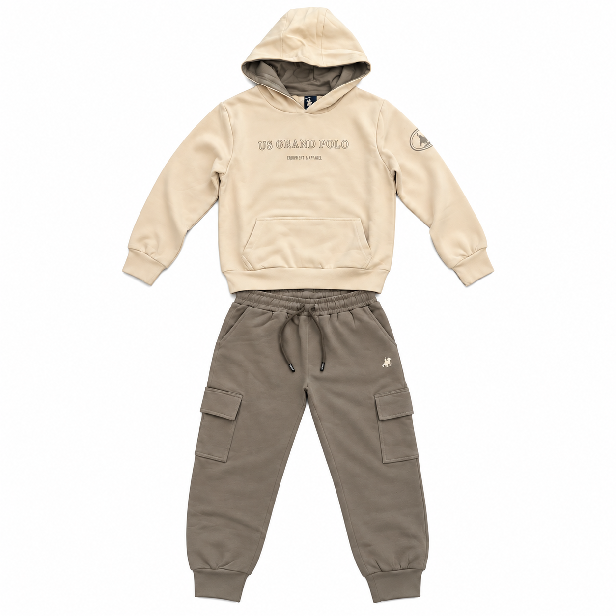 Μπεζ σετ φόρμας US Grand Polo Mpez Set Formas Us Grand Polo